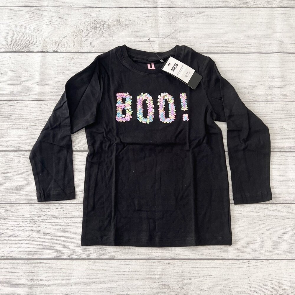 NWT Cotton On Flip Sequin Boo Halloween Shirt